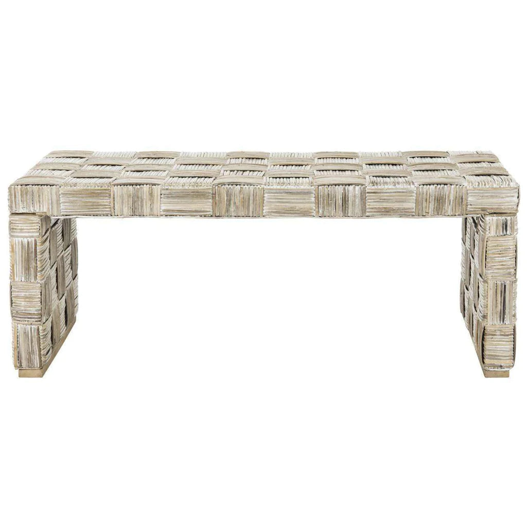 Safavieh Adkin Rattan Coffee Table - White | Coffee Tables | Modishstore - 4