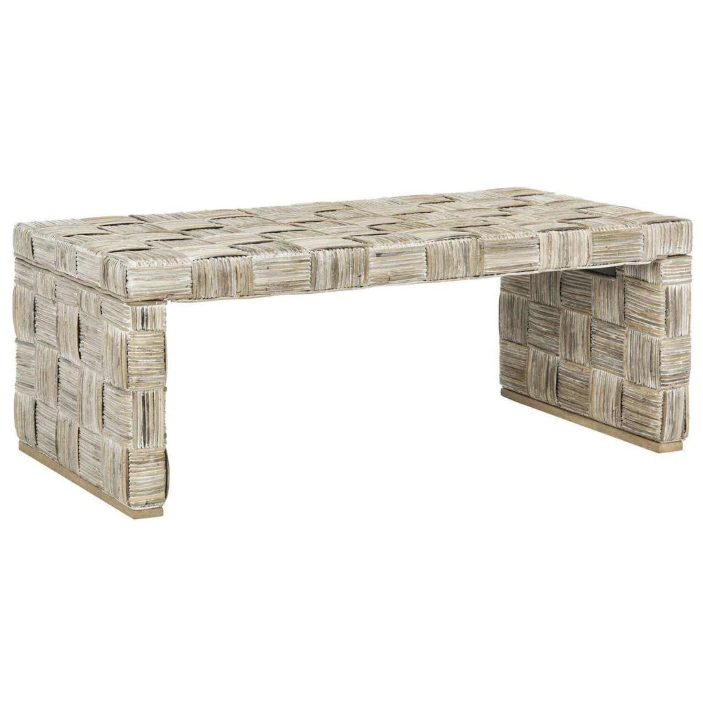 Safavieh Adkin Rattan Coffee Table - White | Coffee Tables | Modishstore - 2