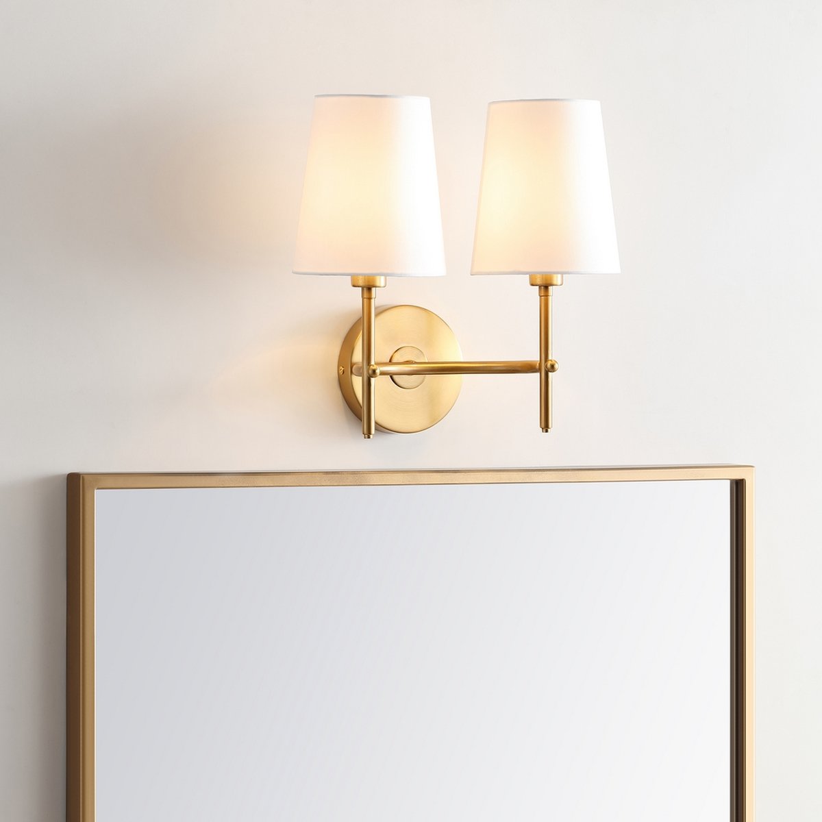 Safavieh Barrett Two Light Wall Sconce - Brass Gold | Sconces | Modishstore