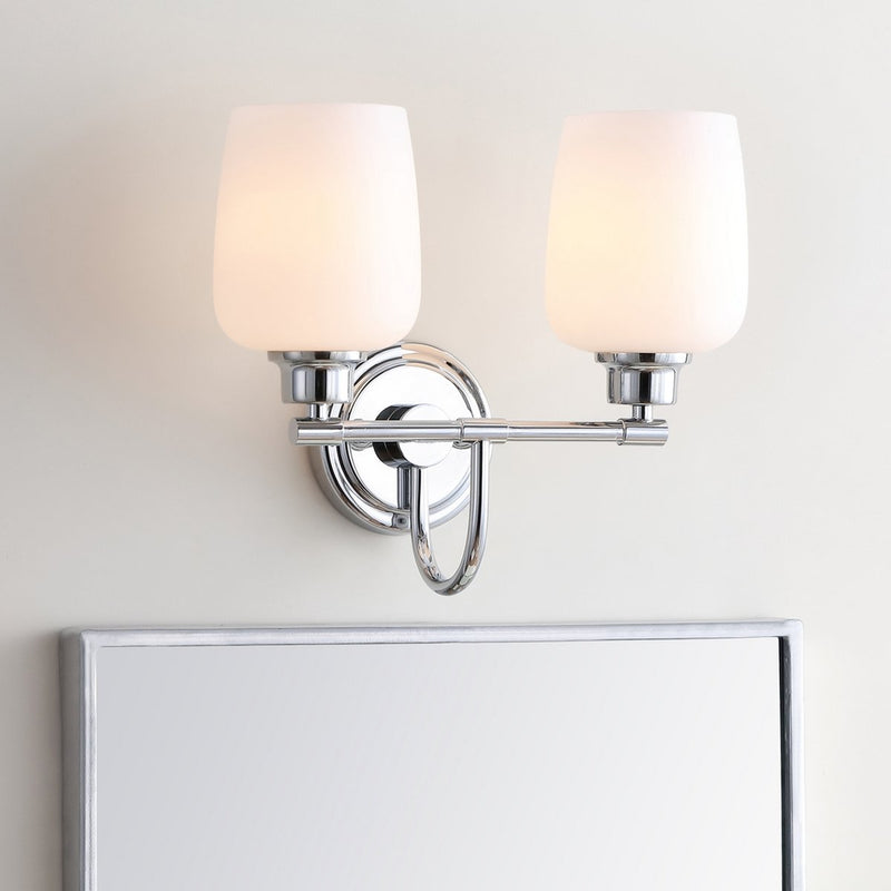 Safavieh Rayden Two Light Bathroom Sconce - Chrome | Sconces | Modishstore