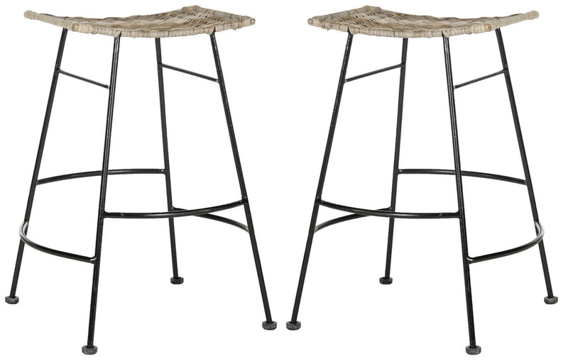 Safavieh Atara Rattan Seat Barstool | Counter Stools | Modishstore - 1