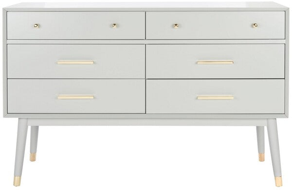 Safavieh Madden Retro Dresser - Gray and Brass | Dressers | Modishstore - 2