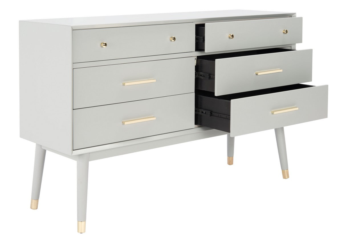 Safavieh Madden Retro Dresser - Gray and Brass | Dressers | Modishstore - 3