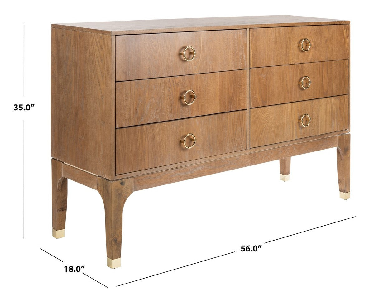 Safavieh Lorna Contemporary Dresser - Rustic Oak | Dressers | Modishstore - 4