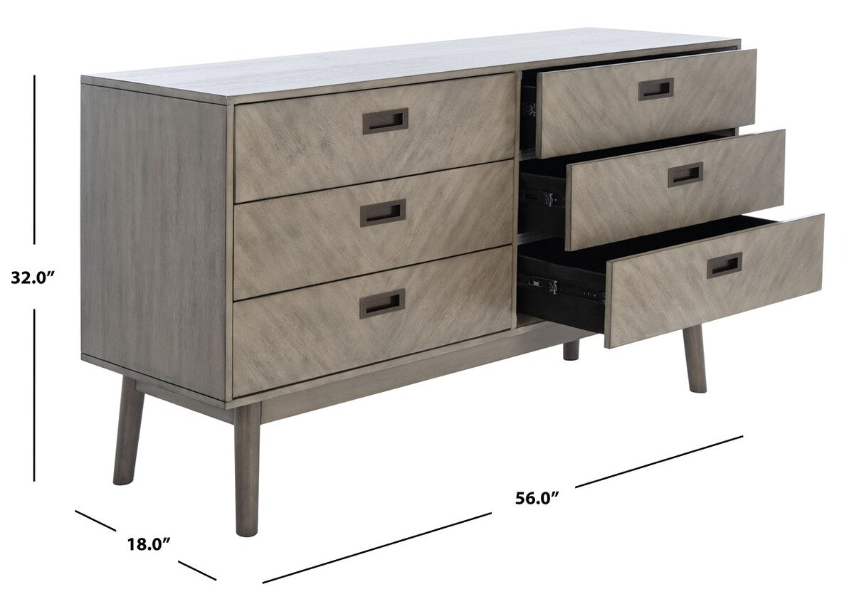 Safavieh Donald 6 Drawer Dresser | Dressers | Modishstore - 2