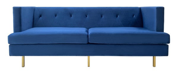 Safavieh Konrad Velvet Sofa - Navy | Sofas | Modishstore - 2