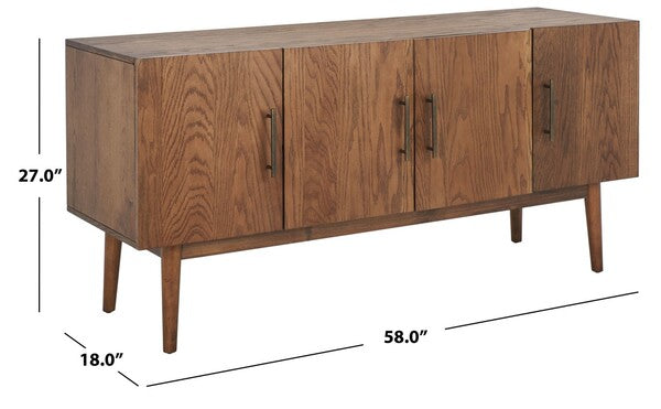 Safavieh Doderick Mid-Century Media Sta - Medium Oak | Accent Tables | Modishstore - 3