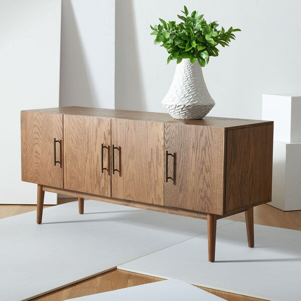 Safavieh Doderick Mid-Century Media Sta - Medium Oak | Accent Tables | Modishstore