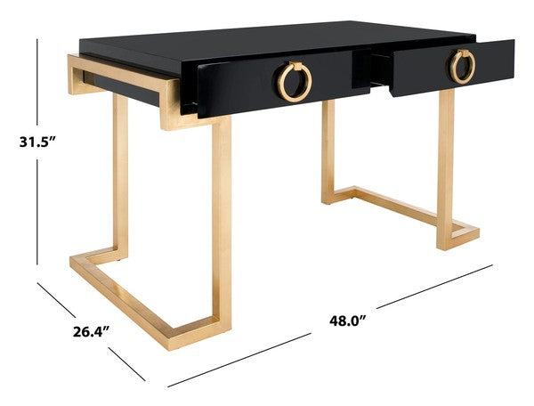 Safavieh Maia 2-Drawer Desk - Black | Desks | Modishstore - 3