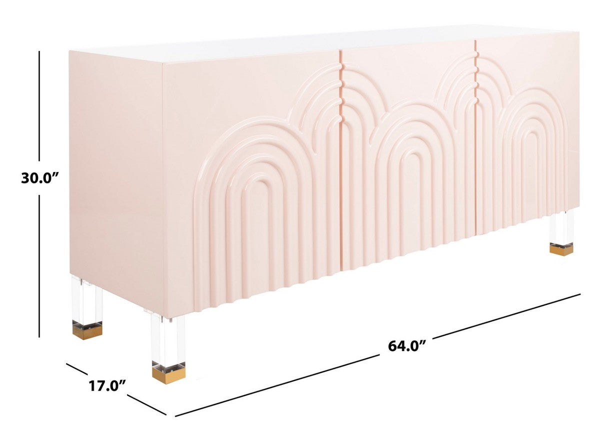 Safavieh Saturn Wave Acrylic Sideboard - Light Pink | Sideboards | Modishstore - 4