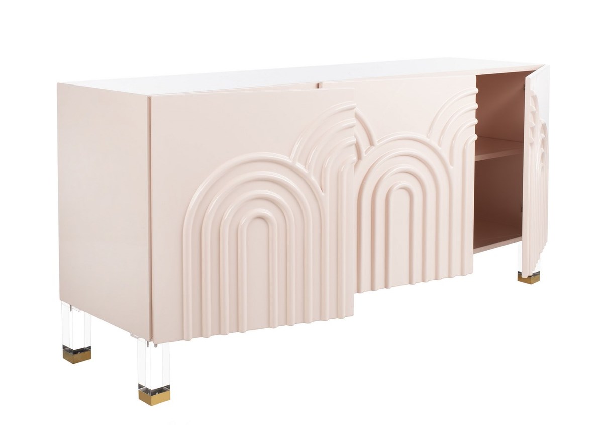 Safavieh Saturn Wave Acrylic Sideboard - Light Pink | Sideboards | Modishstore - 3