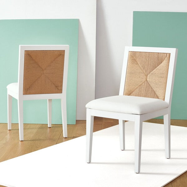 Safavieh Emilio Woven Dining Chair Set Of 2 White Modish Store