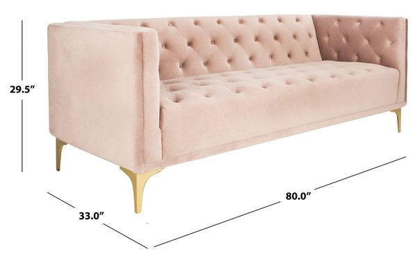 Safavieh Florentino Tufted Sofa - Pale Mauve | Sofas | Modishstore - 3