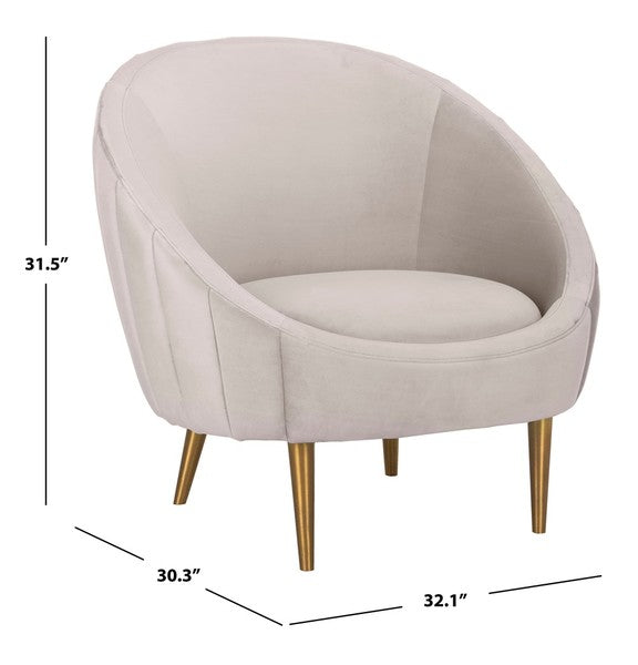 Safavieh Razia Channel Tufted Tub Chair - Pale Taupe | Accent Chairs | Modishstore - 3