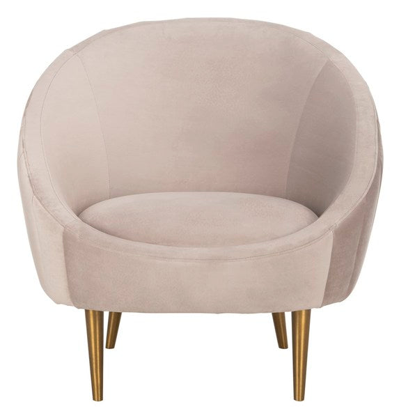 Safavieh Razia Channel Tufted Tub Chair - Pale Taupe | Accent Chairs | Modishstore - 2