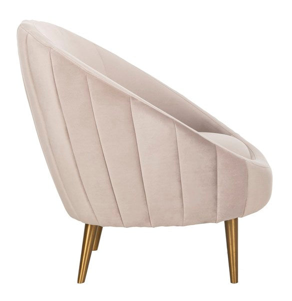 Safavieh Razia Channel Tufted Tub Chair - Pale Taupe | Accent Chairs | Modishstore - 4