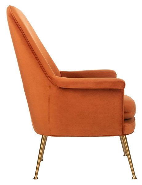 Safavieh Aimee Velvet Arm Chair - Sienna | Accent Chairs | Modishstore - 4