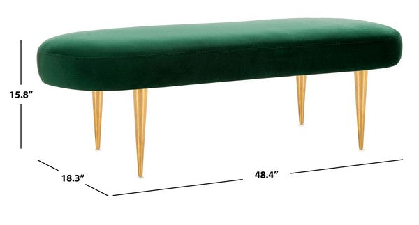 Safavieh Corinne Oval Bench - Emerald | Benches | Modishstore - 3