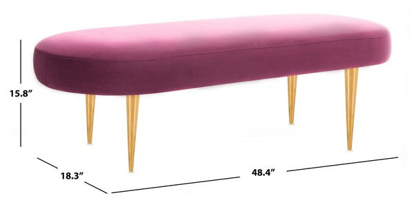 Safavieh Corinne Oval Bench - Plum | Benches | Modishstore - 3