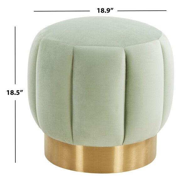 Safavieh Maxine Channel Tufted Otttoman - Mint | Ottomans | Modishstore - 3