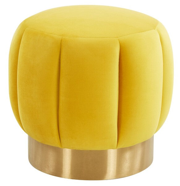 Safavieh Maxine Channel Tufted Otttoman - Marigold | Ottomans | Modishstore - 2