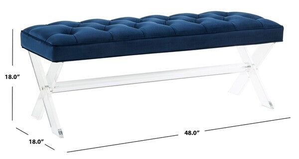 Safavieh Tourmaline Acrylic Bench - Navy | Benches | Modishstore - 5