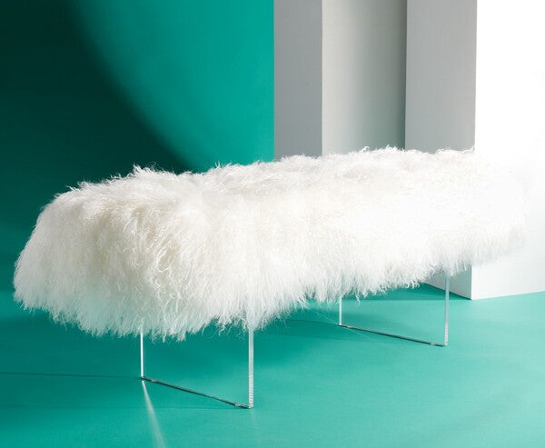 Safavieh Lilliana Sheepskin Bench | Benches | Modishstore - 6