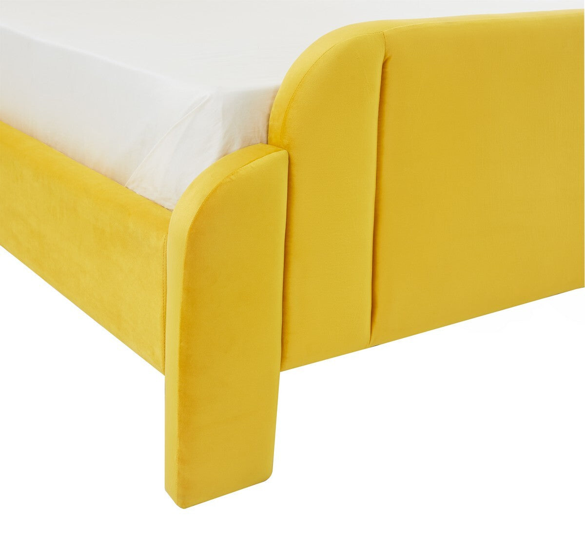 Safavieh Caspian Velvet Bed - Marigold | Beds | Modishstore - 4