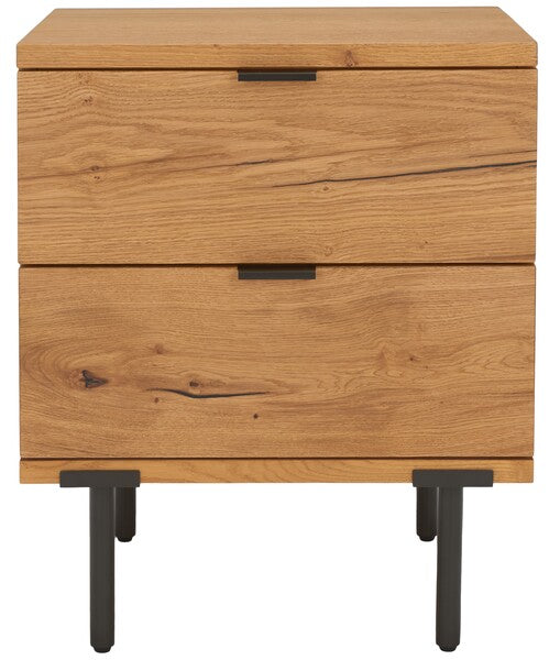 Safavieh Elizabella 2 Drawer Wood Night - Oak | Nightstands | Modishstore - 2