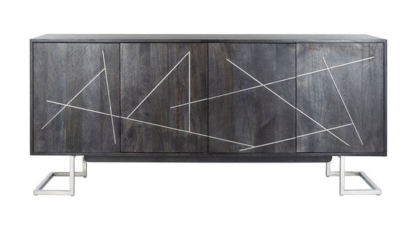 Safavieh Penn Geometric 4 Door Sideboar - Black | Sideboards | Modishstore - 2