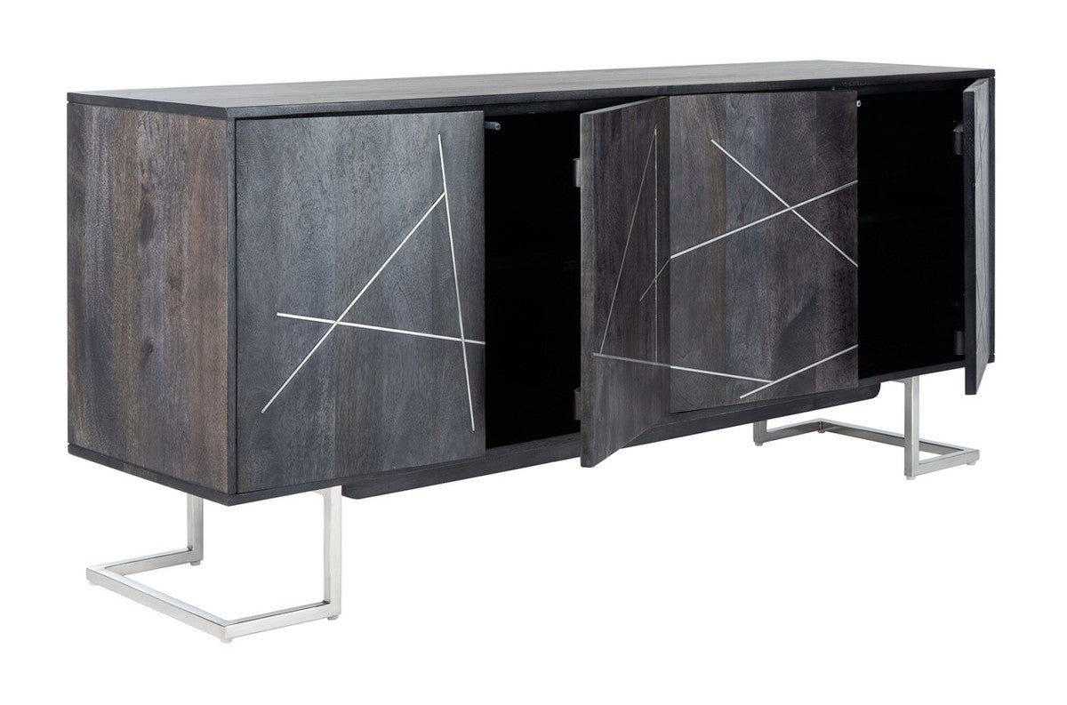 Safavieh Penn Geometric 4 Door Sideboar - Black | Sideboards | Modishstore - 3