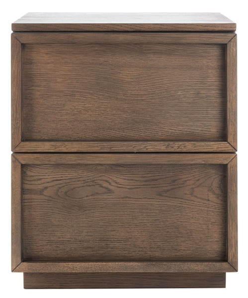 Safavieh Zeus 2 Drawer Nightstand - Medium Oak | Nightstands | Modishstore - 2