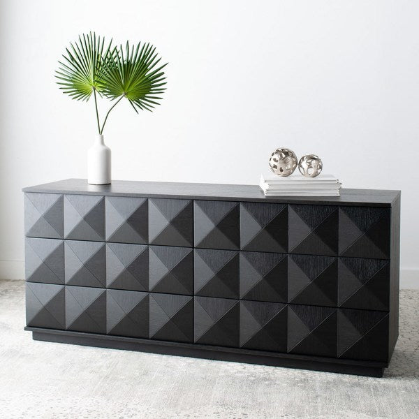 Safavieh Patty 6 Drawer Dresser - Black | Dressers | Modishstore