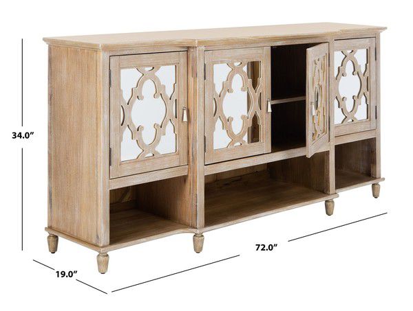 Safavieh Juliette Mirrored Sideboard - White Washed | Sideboards | Modishstore - 3