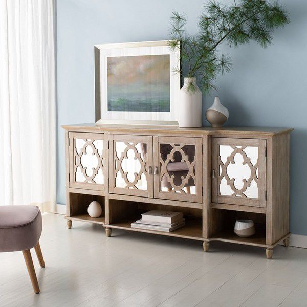 Safavieh Juliette Mirrored Sideboard - White Washed | Sideboards | Modishstore