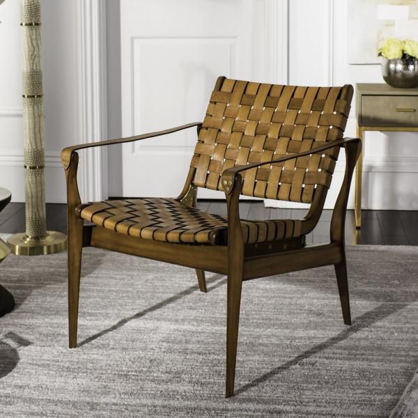 Safavieh Dilan Safari Chair - Light Brown | Accent Chairs | Modishstore