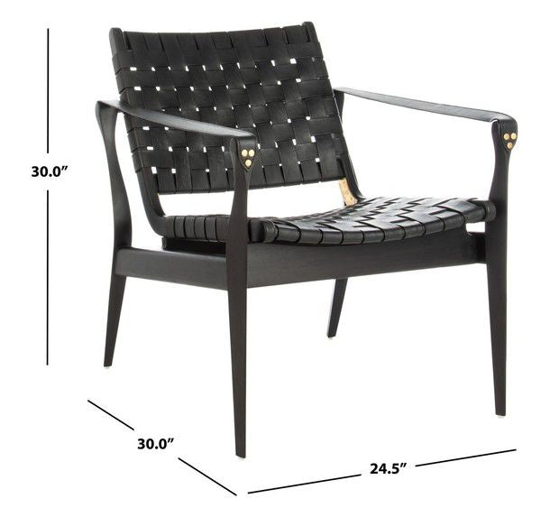 Safavieh Dilan Safari Chair - Black | Accent Chairs | Modishstore - 4