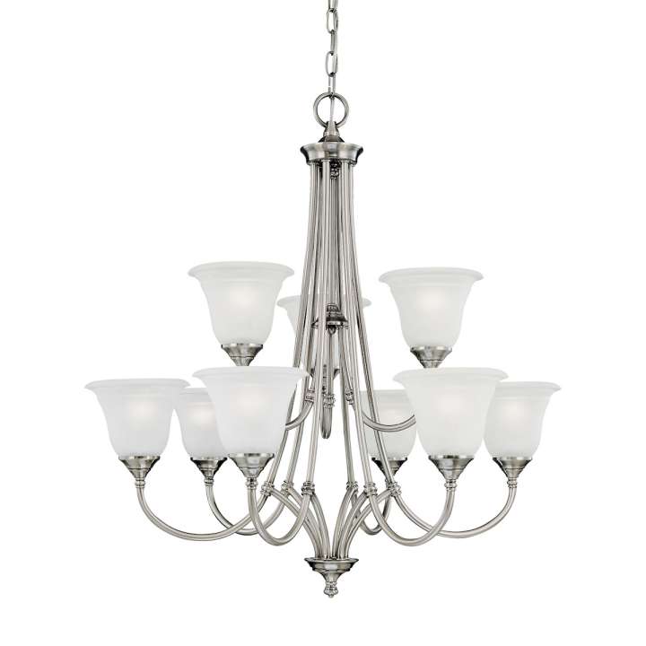 Harmony 9-Light Chandelier in Satin Pewter | Chandeliers | Modishstore