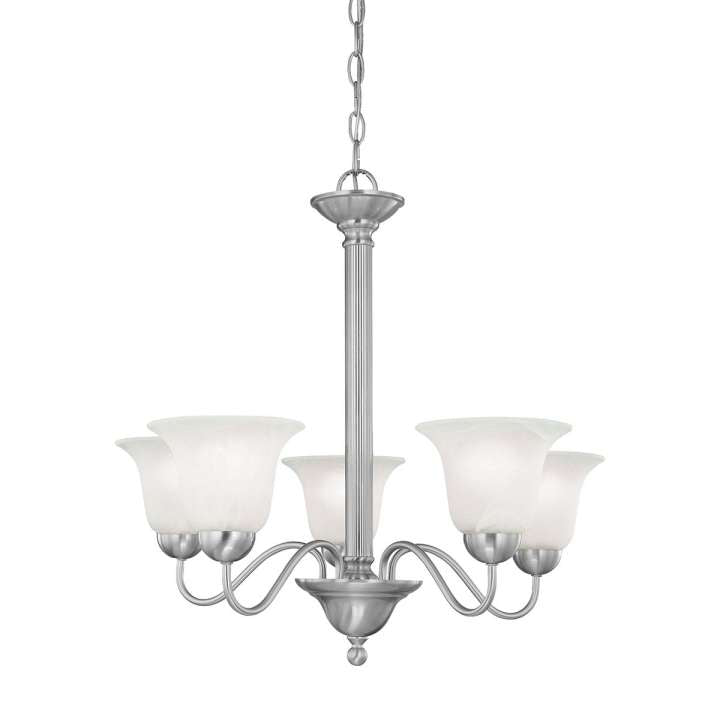 Riva 5-Light Chandelier in Brushed Nickel | Chandeliers | Modishstore