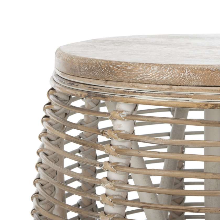 Safavieh Maui Rattan Drum Stool Table | Stools | Modishstore - 4