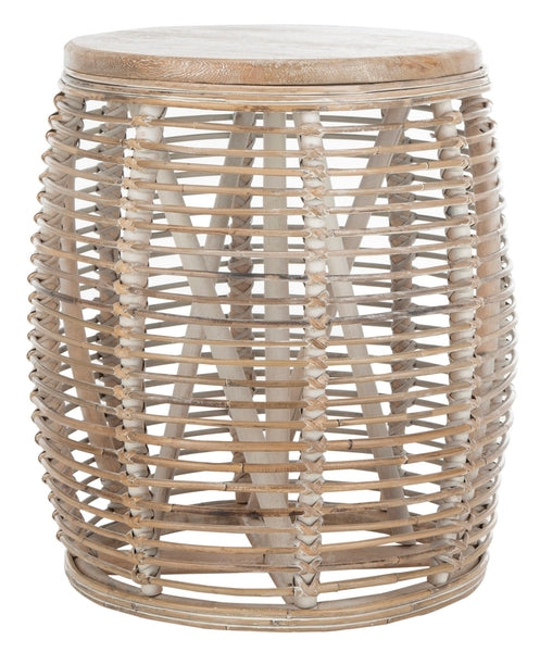 Safavieh Maui Rattan Drum Stool Table | Stools | Modishstore - 1