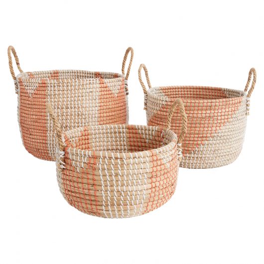 Summer Seagrass Woven Basket By Accent Decor | Bins, Baskets & Buckets | Modishstore - 2