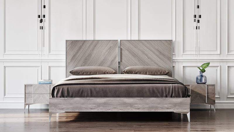 Nova Domus Alexa Italian Modern Grey Bed | Beds | Modishstore - 1