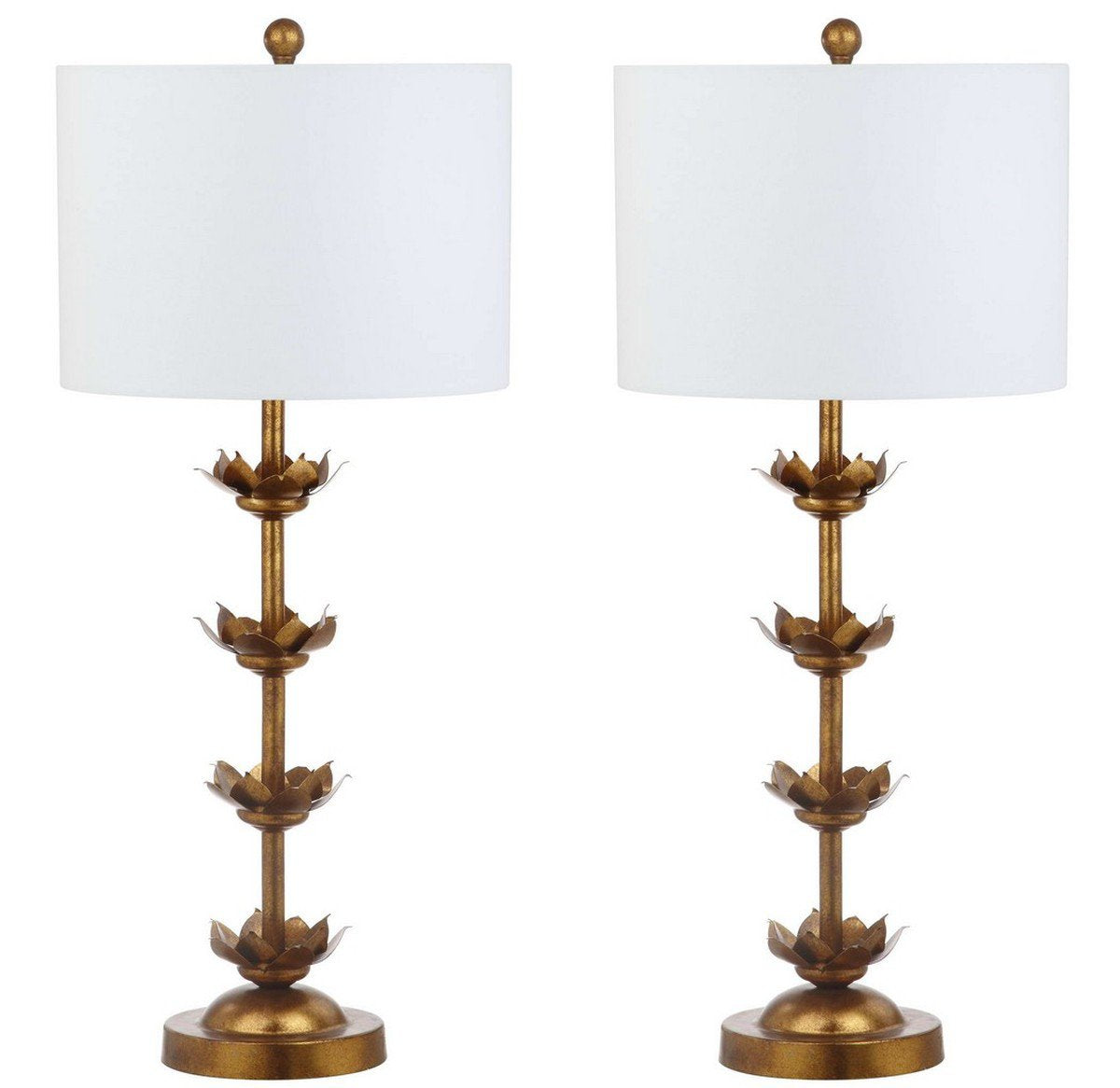 Safavieh Lani, 32 Inch, Antique Gold, Iron Table Lamp Set Of 2 W/ Usb Port ? Set Of 2 - Antiqued Gold | Table Lamps | Modishstore - 2