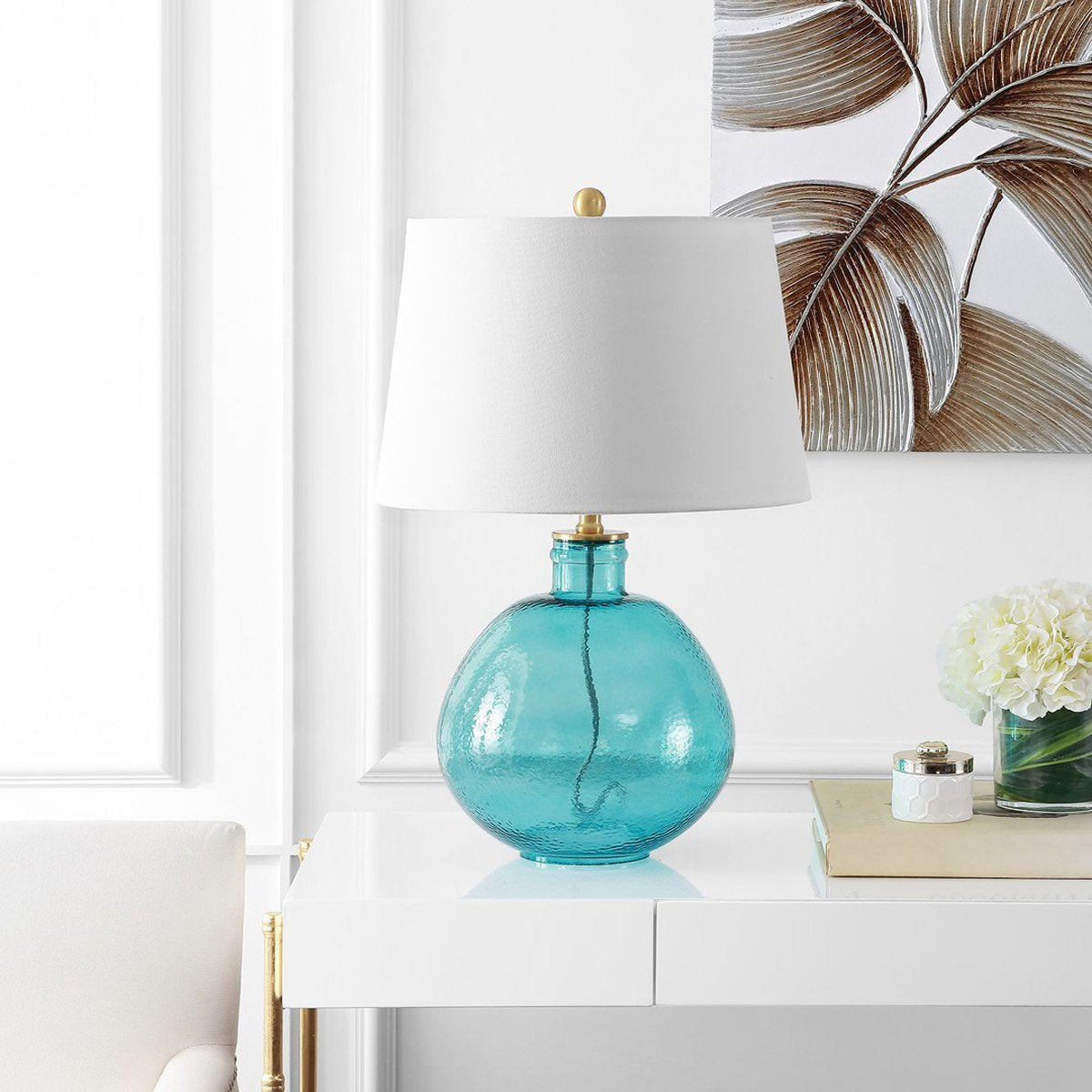 Blue glass table sales lamps