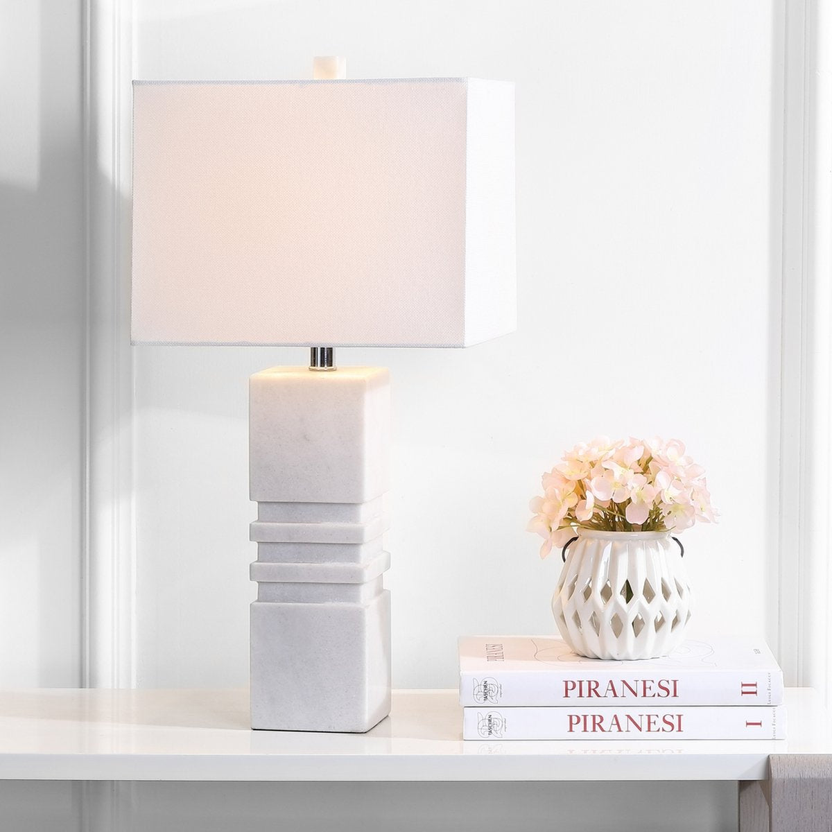 Safavieh Faye Marble Table Lamp - White | Table Lamps | Modishstore