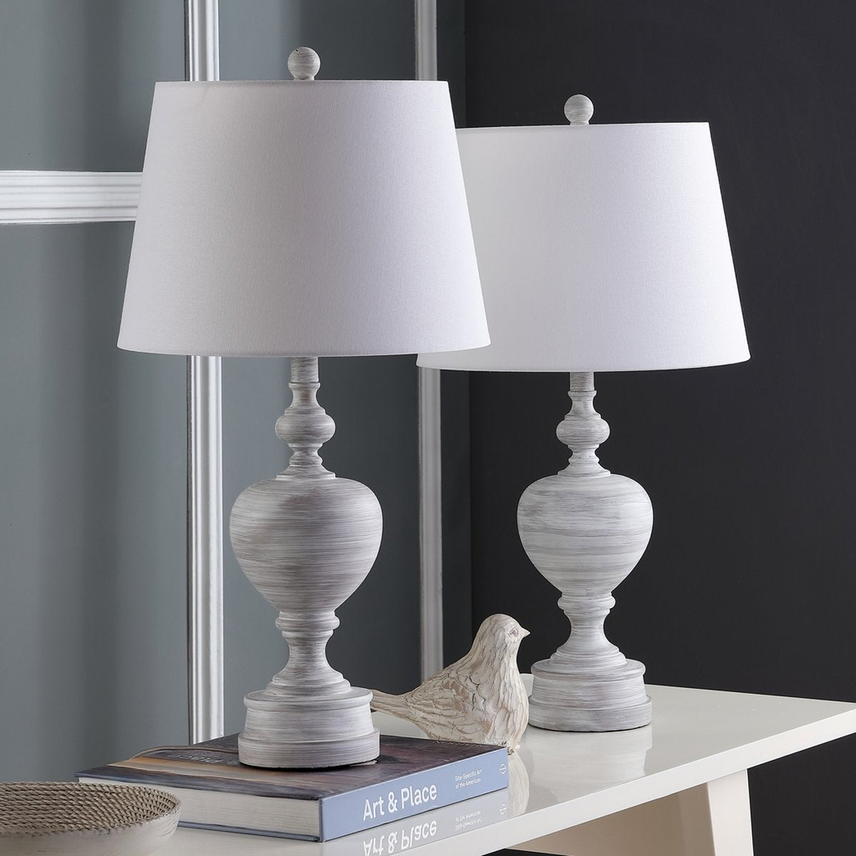 Safavieh Alban Table Lamp Set Of 2 - White Wash | Table Lamps | Modishstore - 2