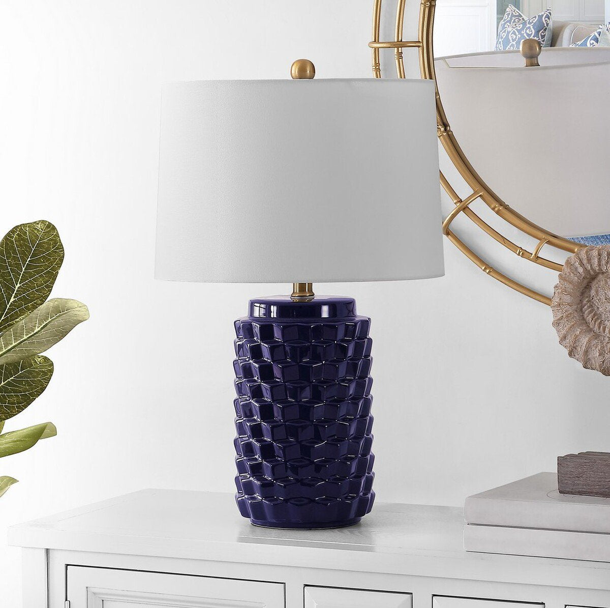 Safavieh Weldon Ceramic Table Lamp - Navy | Table Lamps | Modishstore - 3