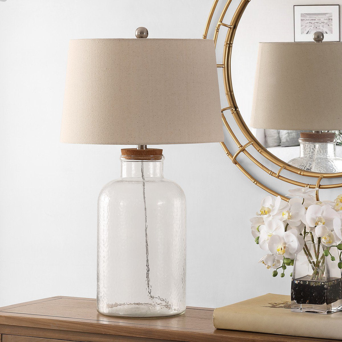 Clear glass nightstand lamps fashion