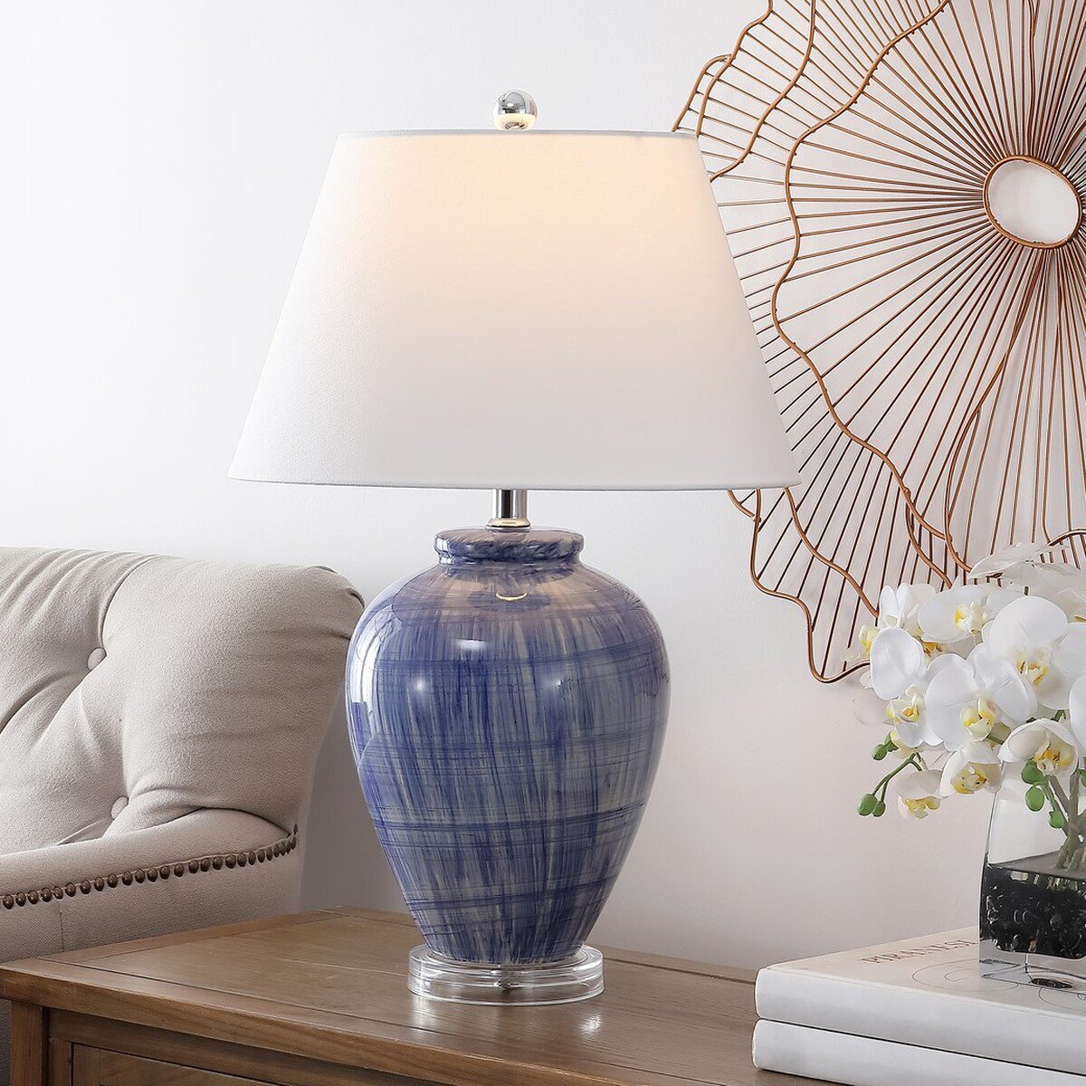 Safavieh Lerma Table Lamp - Blue Crackle | Table Lamps | Modishstore - 3